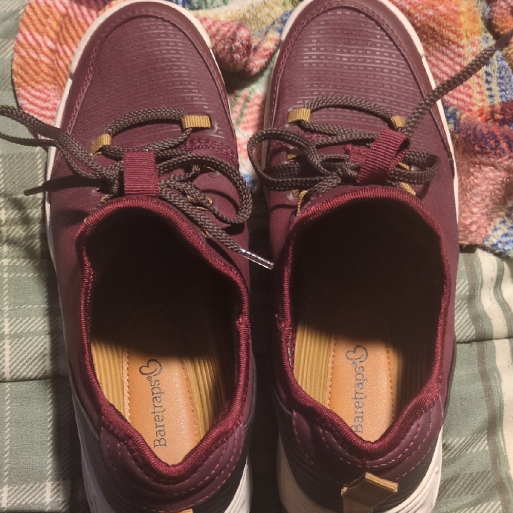 BareTraps Maroon Lace-Up Sneakers